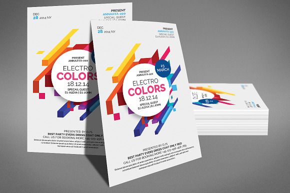 Electro Colors Club Flyer in Flyer Templates - product preview 1