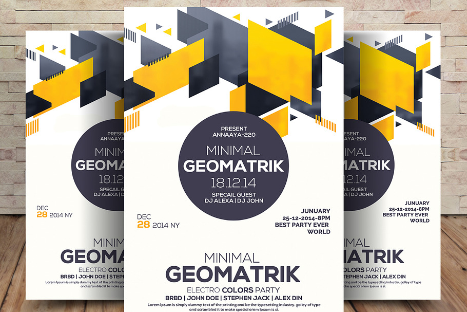 Minimal Geometric Flyer Psd in Flyer Templates - product preview 8