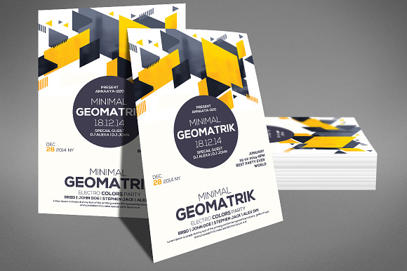 Minimal Geometric Flyer Psd in Flyer Templates - product preview 1