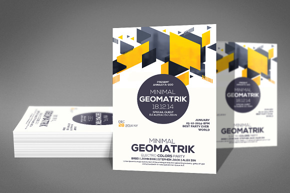 Minimal Geometric Flyer Psd in Flyer Templates - product preview 2