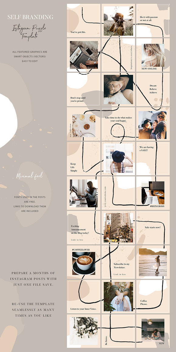Instagram Branding Puzzle Template in Instagram Templates - product preview 4