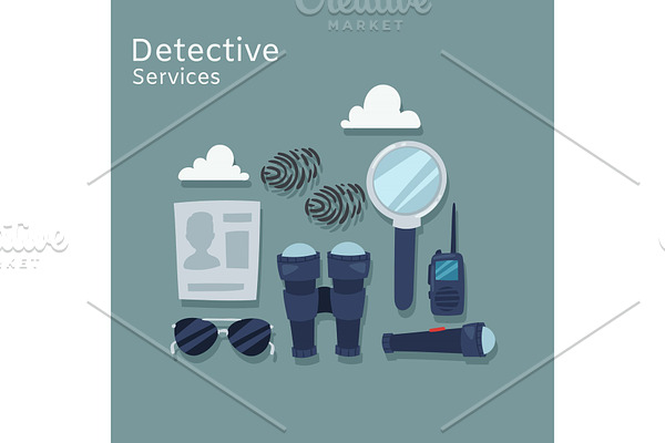 Detective services vector flat