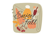 Enjoy fall and hello autumn greeting