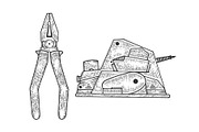 Pliers and electric planer tools
