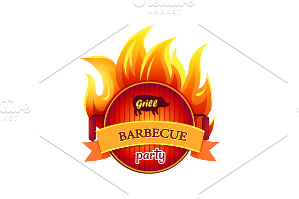 Grill Barbecue Party Hot Icon Vector
