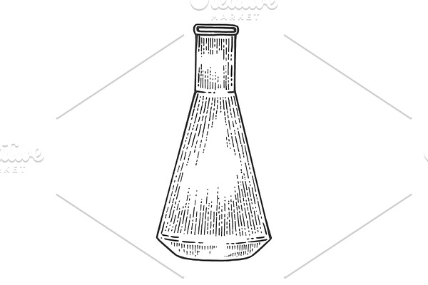 Chemical laboratory flask sketch