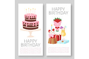 Happy Birthday banners set vector