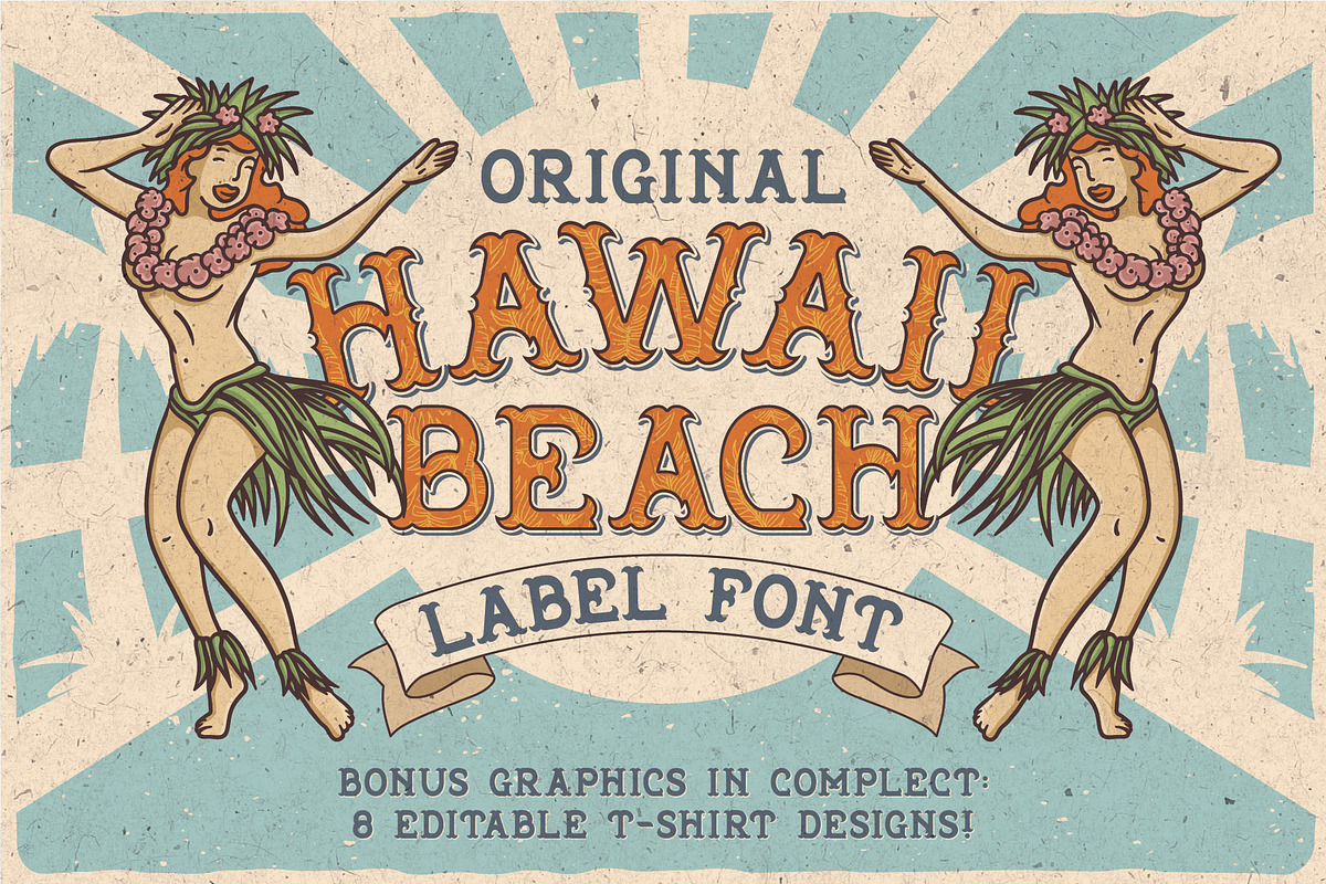 Hawaii Beach. Font & T-shirts in Blackletter Fonts - product preview 8