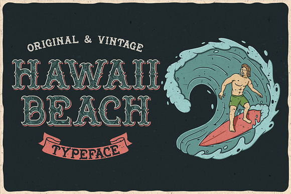 Hawaii Beach. Font & T-shirts in Blackletter Fonts - product preview 2