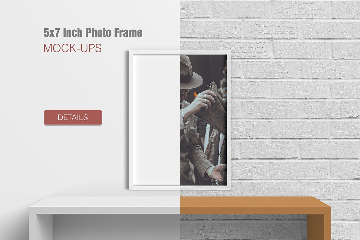 5x7 Inch Photo Frames Mockup in Print Mockups - product preview 8