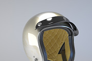 White Retro Motorcycle Helmet