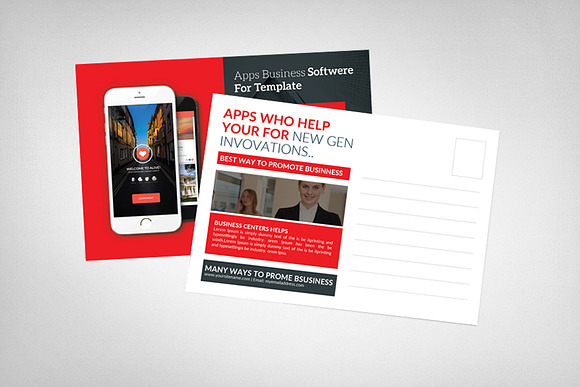 Mobile App Postcard Templates in Postcard Templates - product preview 1