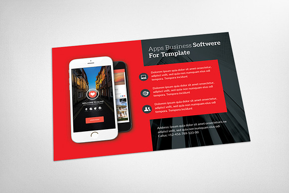 Mobile App Postcard Templates in Postcard Templates - product preview 2
