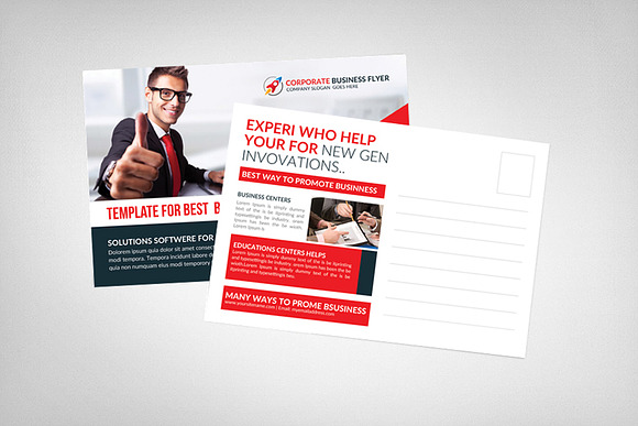Concept For Business Strategy Card in Postcard Templates - product preview 1