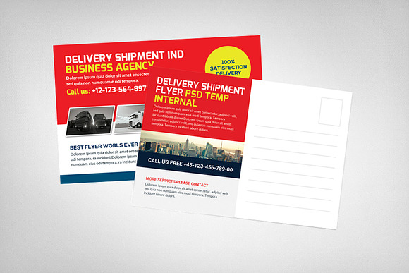 Delivery Shipment Postcard Template in Postcard Templates - product preview 1