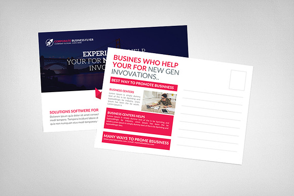 Flat Corporate Business Postcard in Postcard Templates - product preview 1