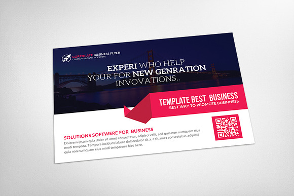 Flat Corporate Business Postcard in Postcard Templates - product preview 2
