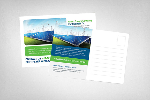 Green Energy Business Postcard in Postcard Templates - product preview 1