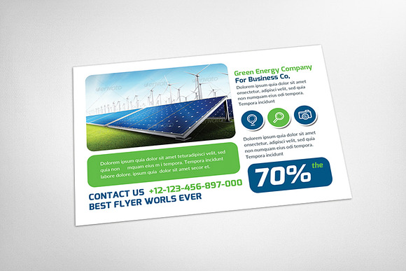 Green Energy Business Postcard in Postcard Templates - product preview 2