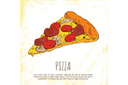 Pizza Piece Isolated on Bright