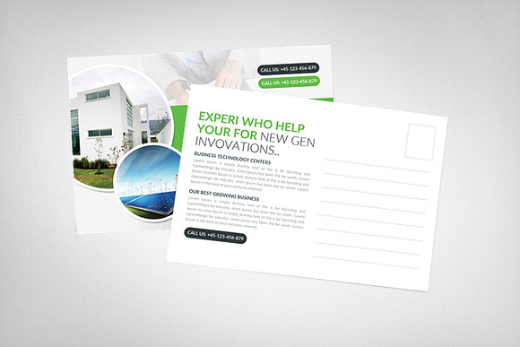 Green Energy Postcard Template in Postcard Templates - product preview 1