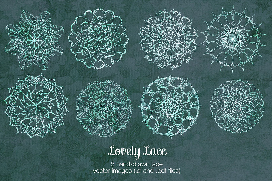 Lovely Lace vector illustrations in Illustrations - product preview 8