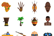 Safari flat icons set