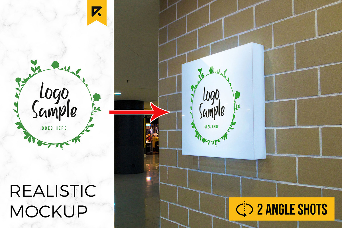 2 Square Lightbox Signboard Mockup in Branding Mockups - product preview 8