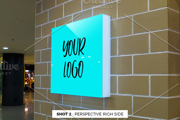 2 Square Lightbox Signboard Mockup in Branding Mockups - product preview 3