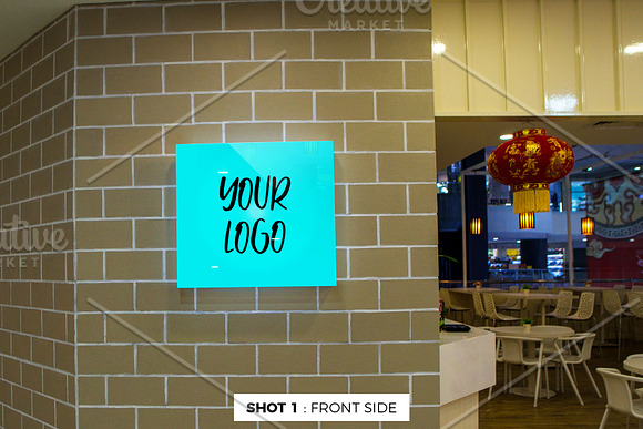 2 Square Lightbox Signboard Mockup in Branding Mockups - product preview 4