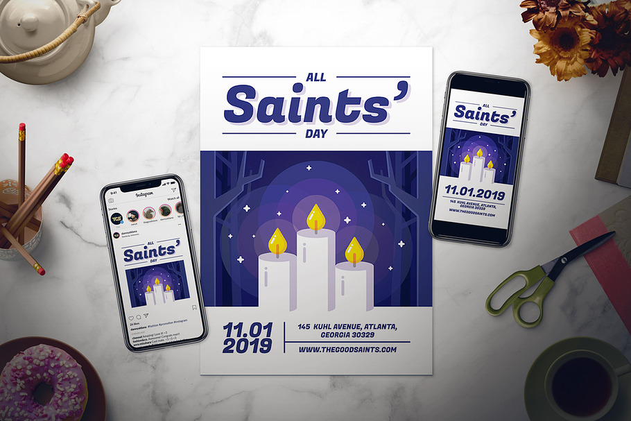 All Saints' Day Flyer Set in Flyer Templates - product preview 8