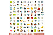 100 credit guidance icons set