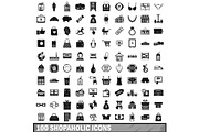 100 shopaholic icons set