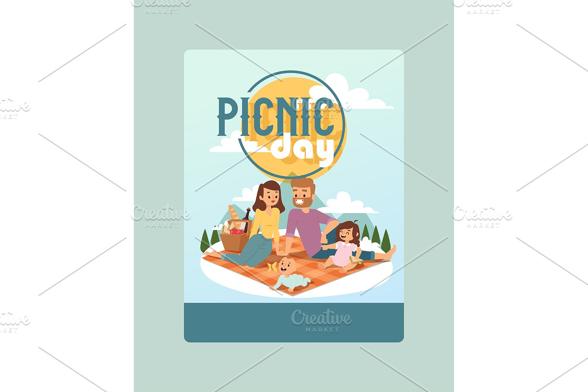 Invitation to a picnic day family in Illustrations - product preview 8