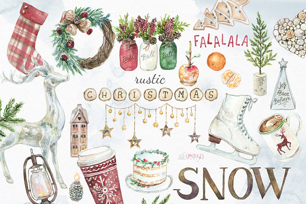 Rustic Christmas clipart