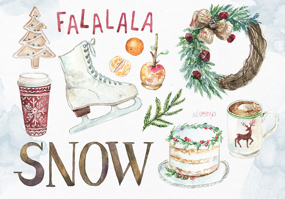 Rustic Christmas clipart in Illustrations - product preview 1