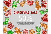 Christmas gingerbread sale vector