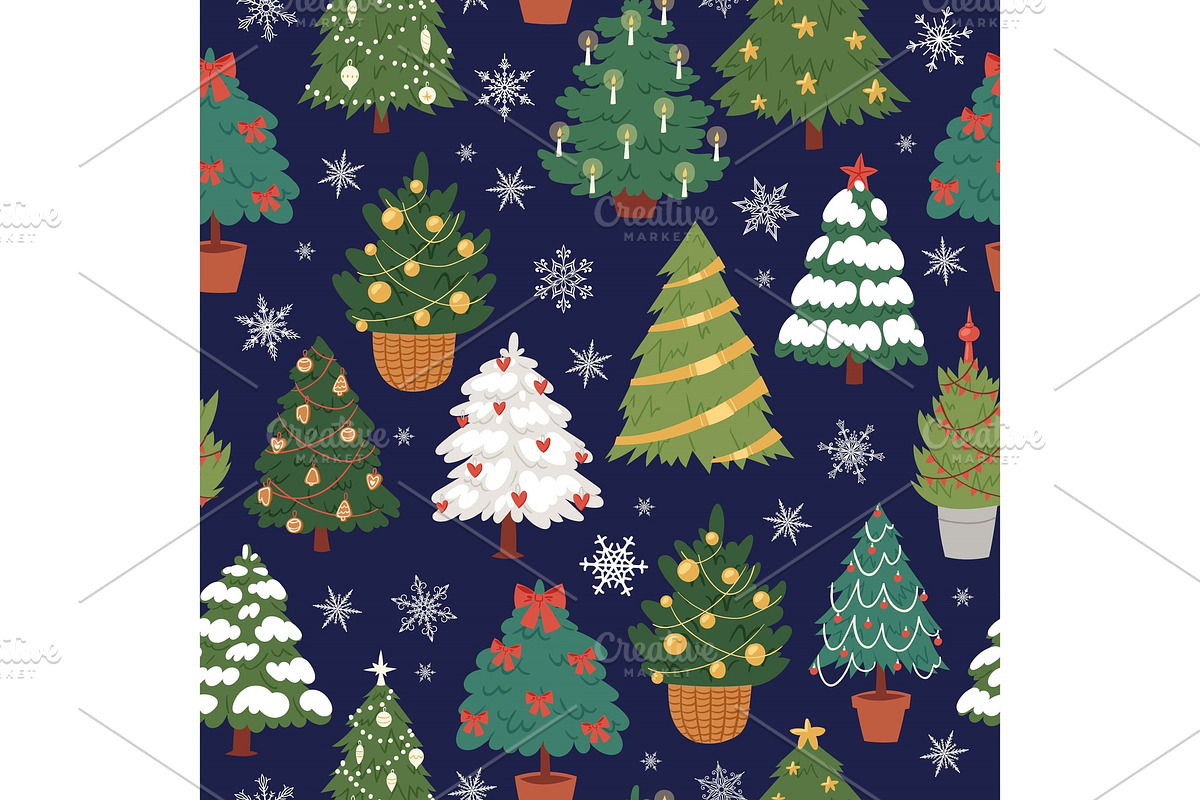 Seamless christmas trees, firs and in Textures - product preview 8
