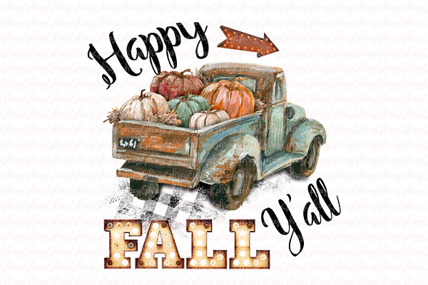 Happy Fall Y'all. Truck clipart