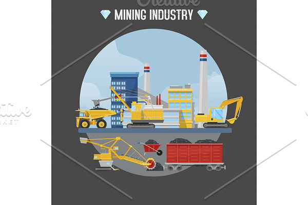 Mining industry vector illustration
