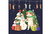 Winter Christmas card vector