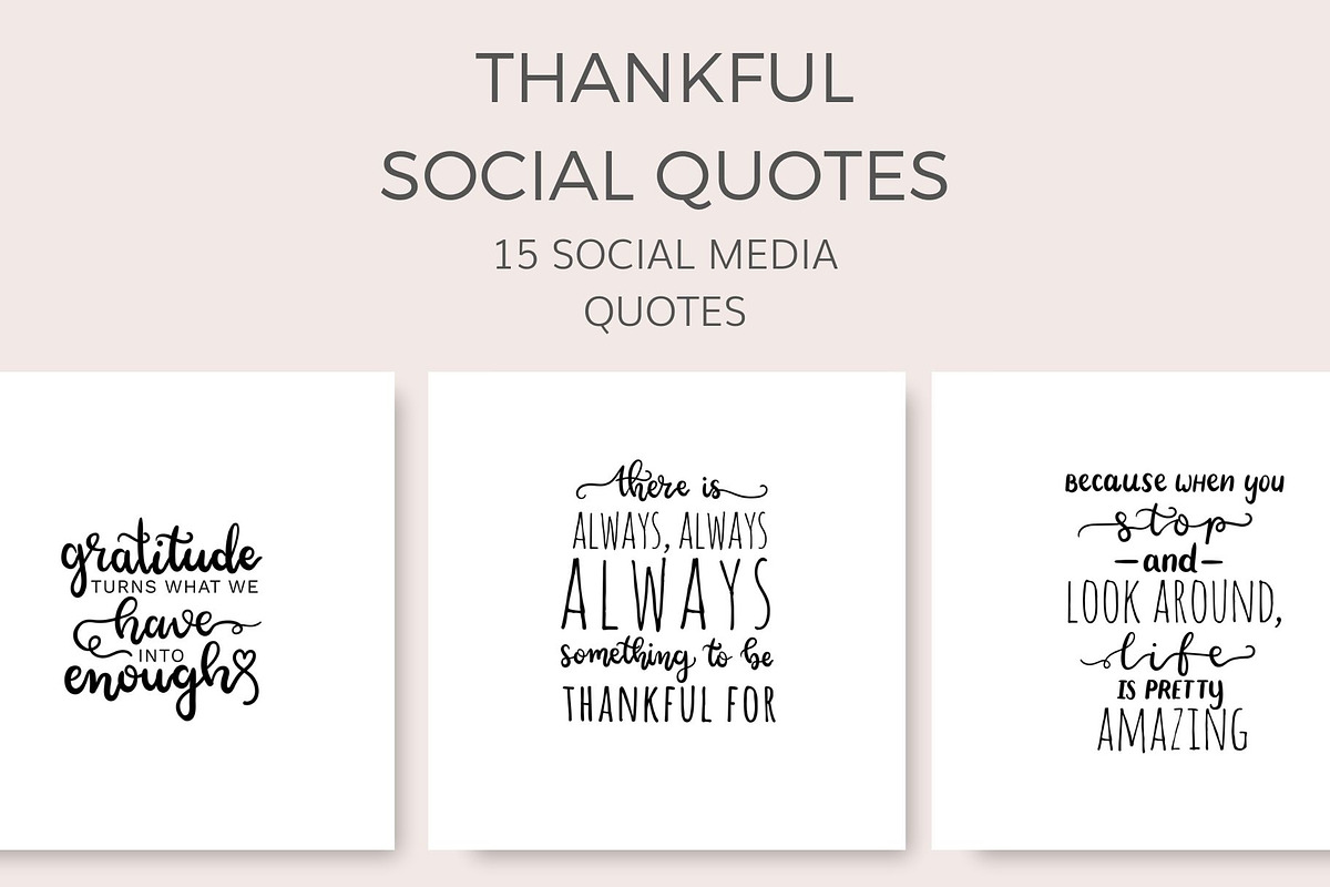 Thankful Social Quotes (15 Images) in Instagram Templates - product preview 8