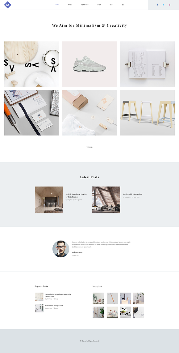 M - Minimal PSD Portfolio Template in Landing Page Templates - product preview 2