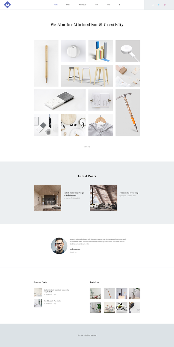 M - Minimal PSD Portfolio Template in Landing Page Templates - product preview 5