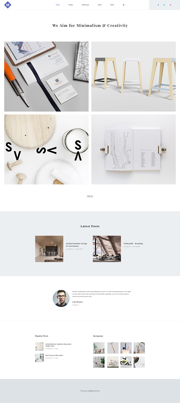 M - Minimal PSD Portfolio Template in Landing Page Templates - product preview 6