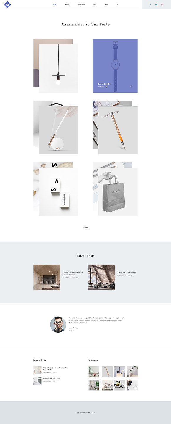 M - Minimal PSD Portfolio Template in Landing Page Templates - product preview 7
