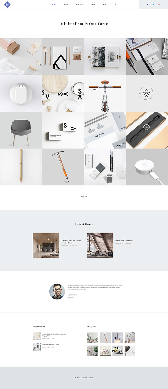 M - Minimal PSD Portfolio Template in Landing Page Templates - product preview 8
