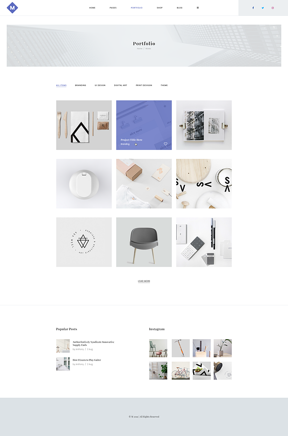 M - Minimal PSD Portfolio Template in Landing Page Templates - product preview 9
