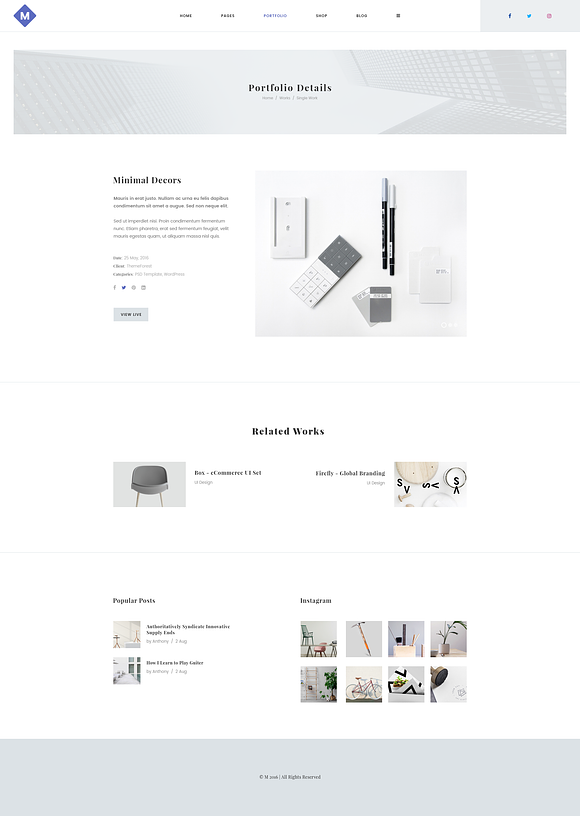 M - Minimal PSD Portfolio Template in Landing Page Templates - product preview 11