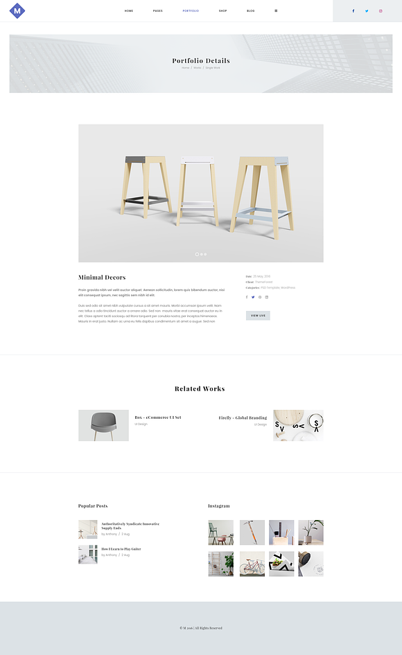 M - Minimal PSD Portfolio Template in Landing Page Templates - product preview 12